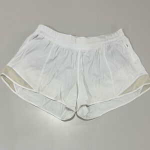 Lululemon White Performance Athletic Shorts with Breathable Fabric Size 10